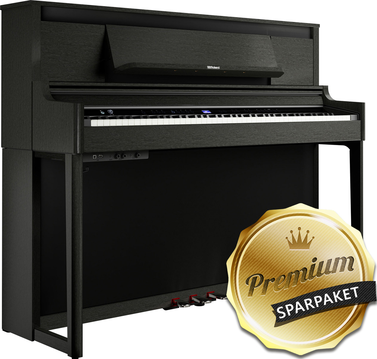 Roland LX-6 CH Digitalpiano Charcoal Black - Schwarz - Premium-Sparpaket